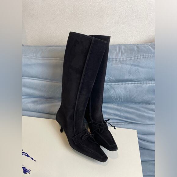 Burberry Storm Suede Knee-High Boots - Picture 1 of 5